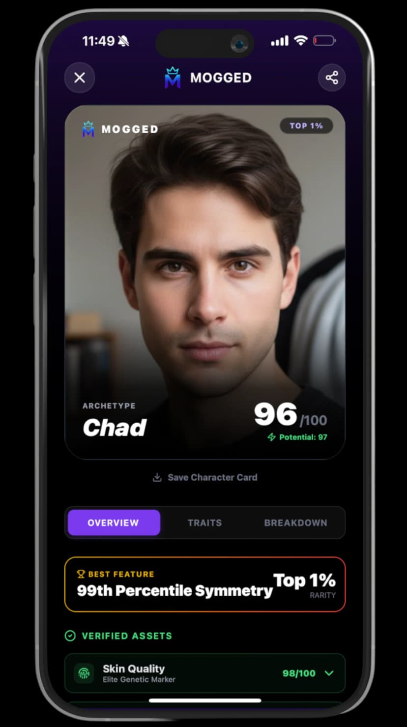 MOGGED Face Analysis Scores