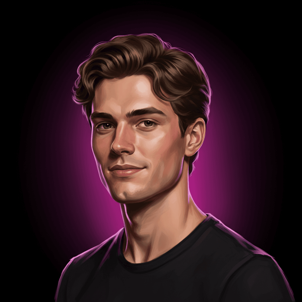 Stylized illustrated portrait sample showing a chadlite Mogged report