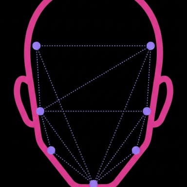 Ícono del Mogger Test — silueta facial con puntos de referencia biométricos